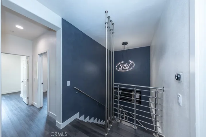 Stair landing, custom LED lighting
