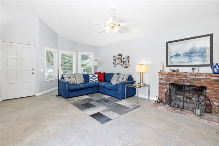 Wood Burning Brick Fireplace in Family Room