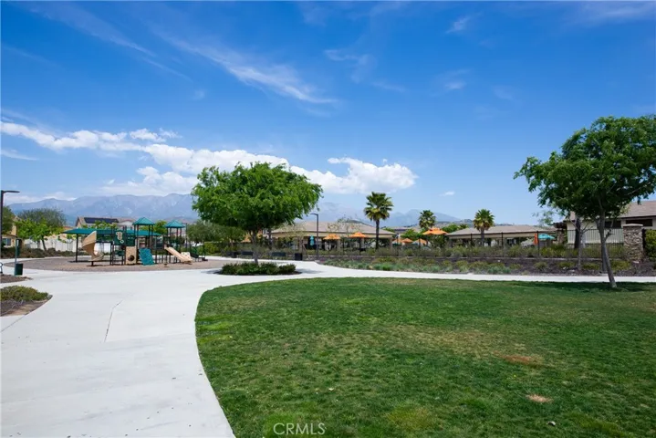 Cascade Park has a grass area and playground.