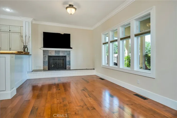 Family room with gas fireplace