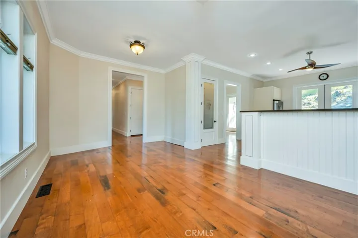 Family room & kitchen with walk in pantry