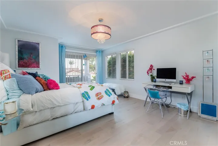 Spacious lower bedroom with ocean views