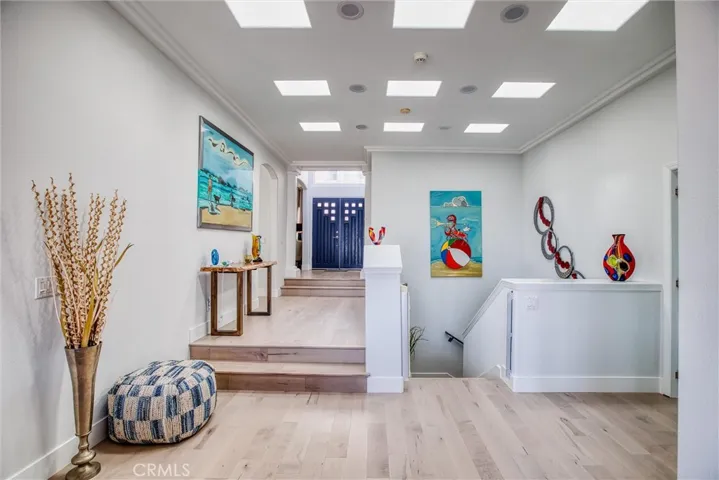 Entry with 9 skylights