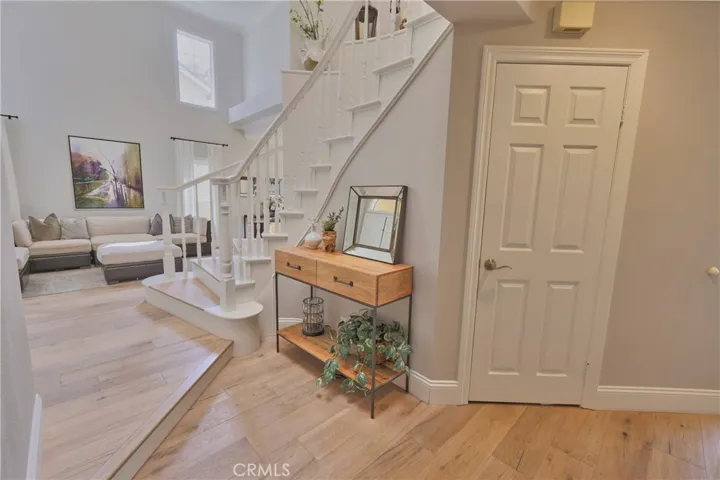 Storage under the stairs.