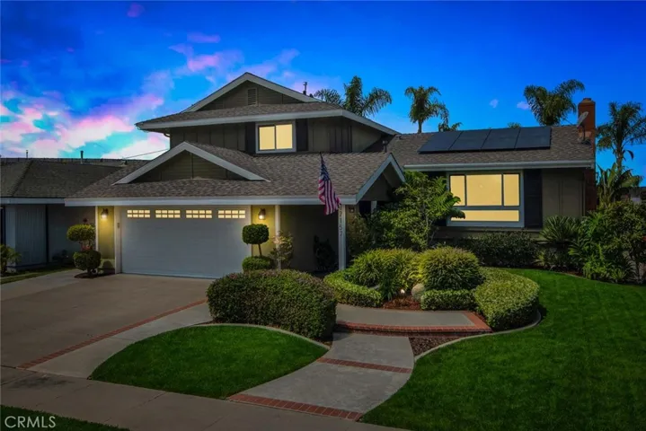 Night Shot Of Front Of The House