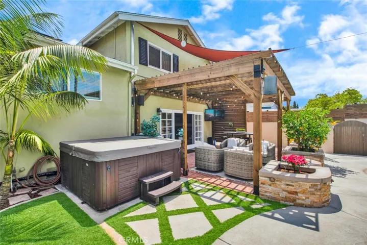 Above Ground Spa In Backyard