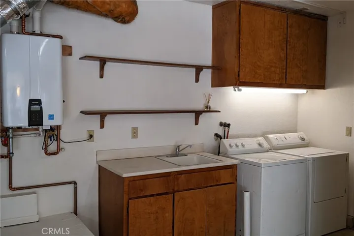 Laundry Area in Garage, Tankless Water Heater