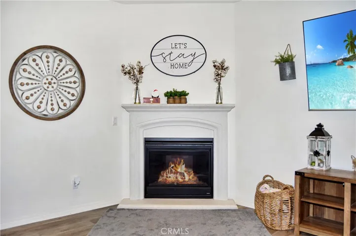 Cozy gas fireplace for those chilly winter nights at home