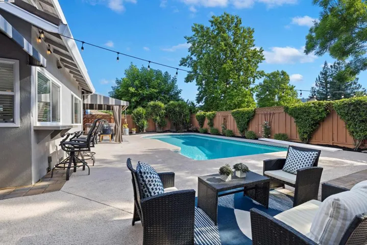 Side view of backyard