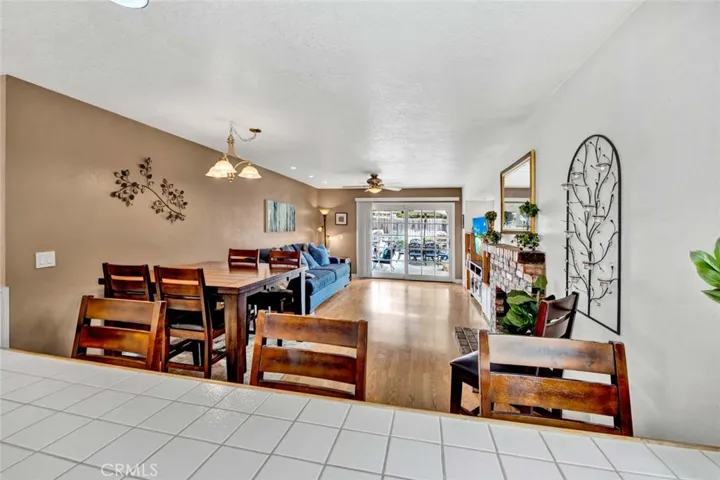 Views of the dining area and family room.