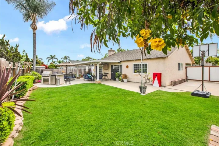 Entertainment area, RV parking and plenty of grass to enjoy.