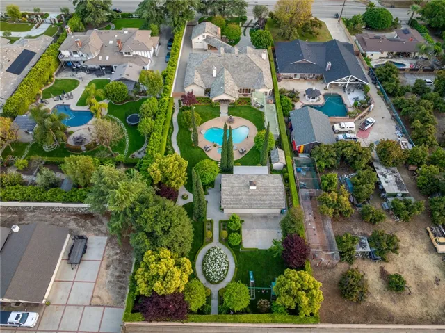Aerial view from the back of the property.