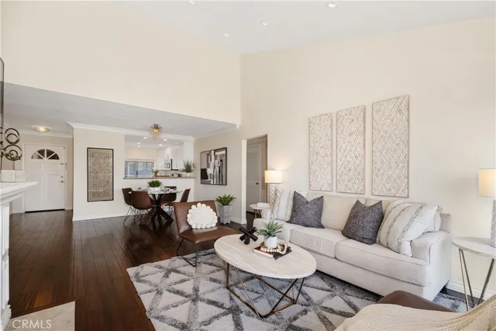 Living Room to Dining Room and Kitchen