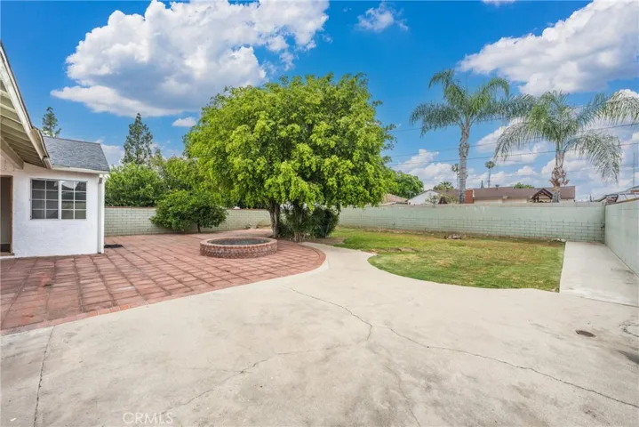 Side view of backyard