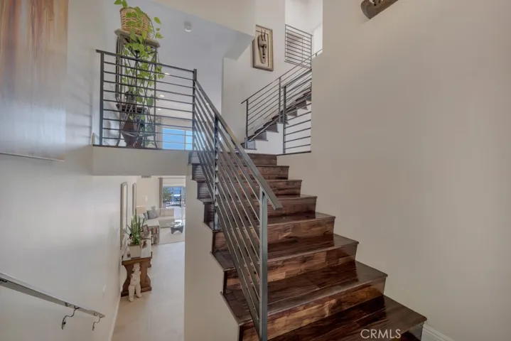 Stairs going to living room area