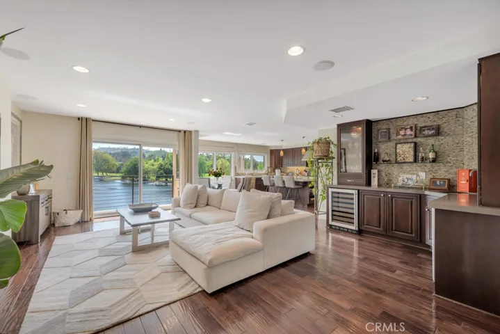 Open concept living room kitchen area