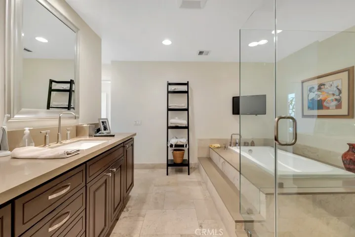 Primary bath with tub and separate shower