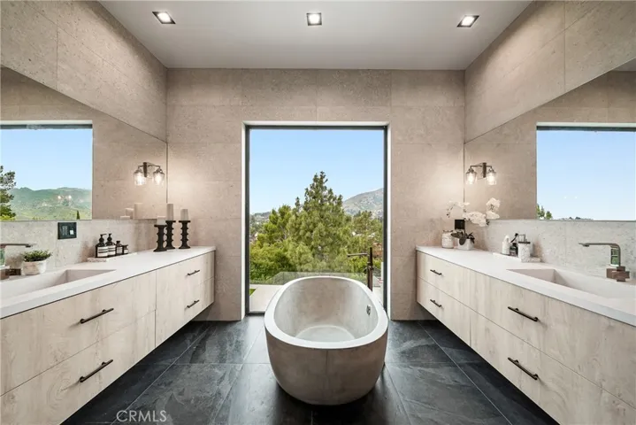 Primary Bathroom with a beautiful view of the mountains from 2nd floor.
