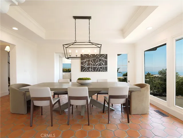Dining area with coastal views
