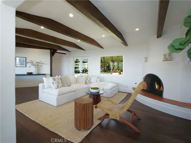 Family room with fireplace