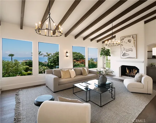 Large living room with panoramic views of the coast and ocan