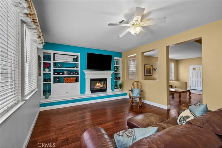 Family room from kitchen showing the connection to living room