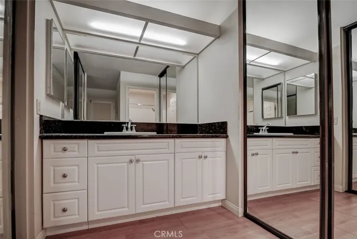 Master bath offers dual closets.