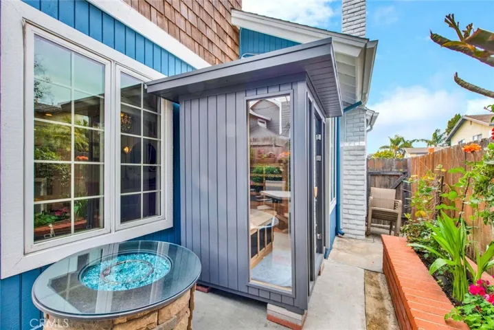 Infrared sauna and firepit available for purchase.