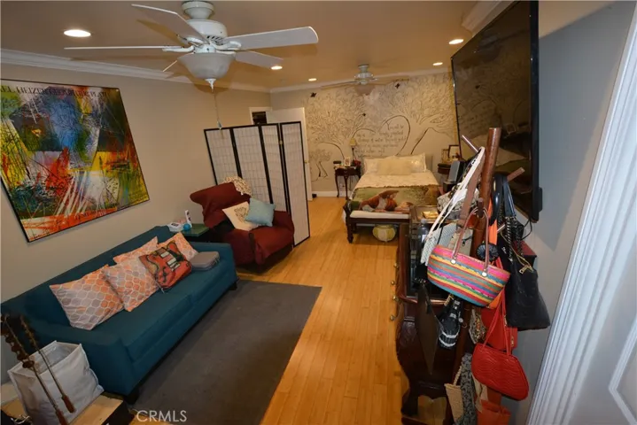 Ceiling fan in private seating area