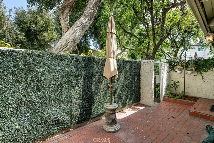 Private Patio with large trees