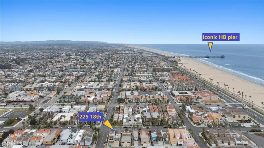 Iconic Huntington Beach Pier a short distance away.