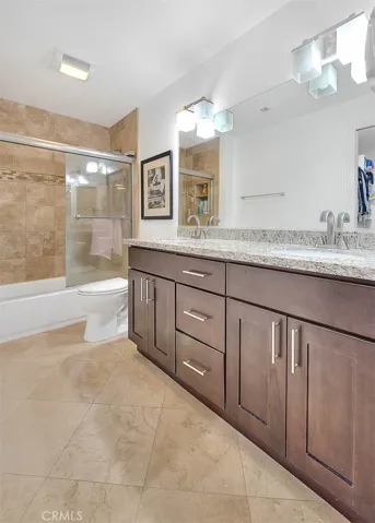 Primary bathroom, twin vanities