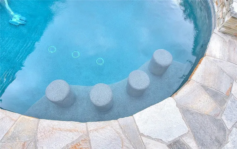 Bar stools in the pool
