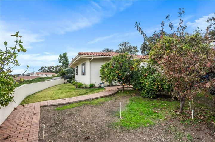 SIDE YARD WITH FRUIT TREES