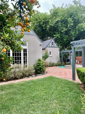 Looking across the lawn to the back of the home.