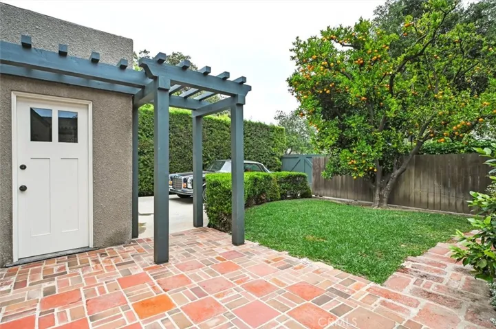 Lawn and mature Orange tree.