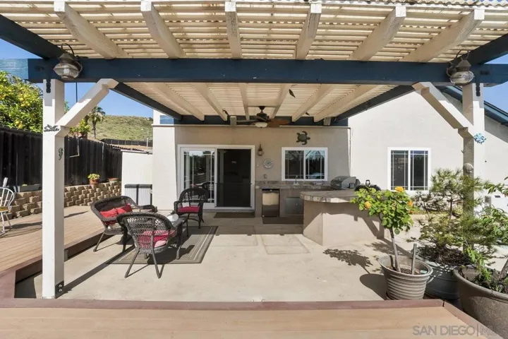 Covered Rear Patio to keep you cool. Shades can be lowered to reduce sun as well.