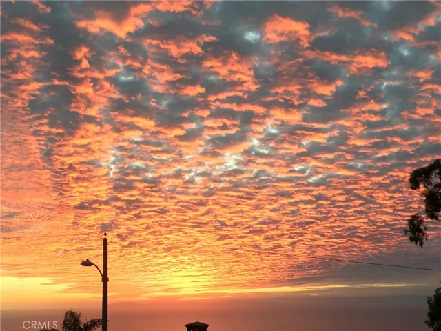 Sunset ocean view from front