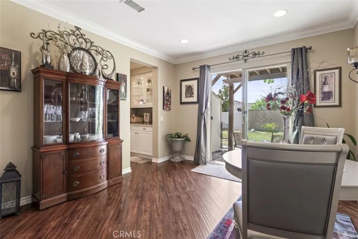 Formal Dining Room leading to private patio