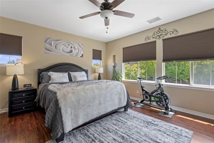 Master Bedroom overlooks backyard pool