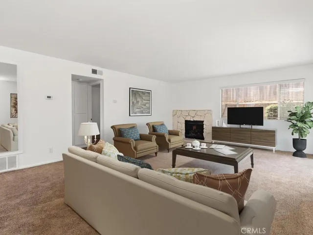 Virtual Staging Living room with Fireplace