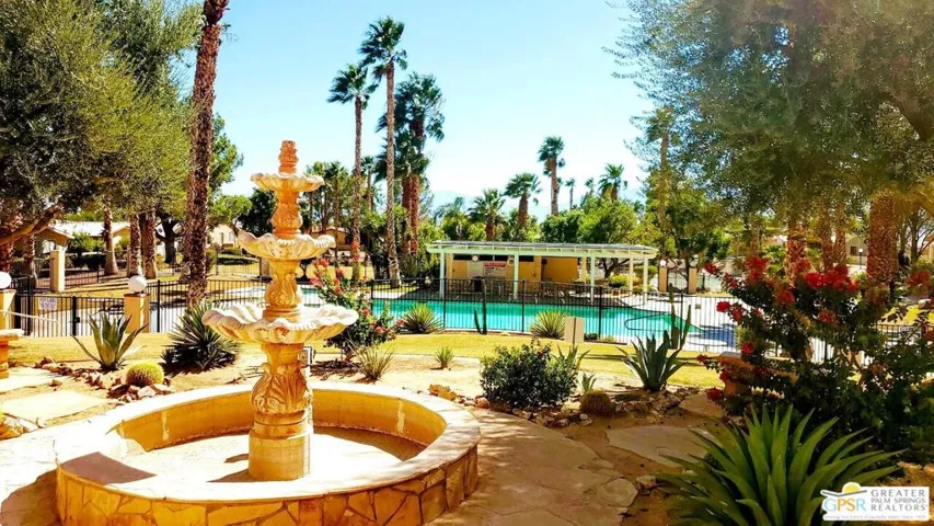 pool and green belt area