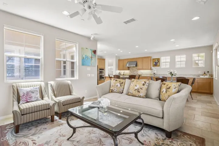 Family Room with Fireplace toward Kitche