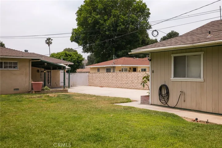Rear yard and driveway view