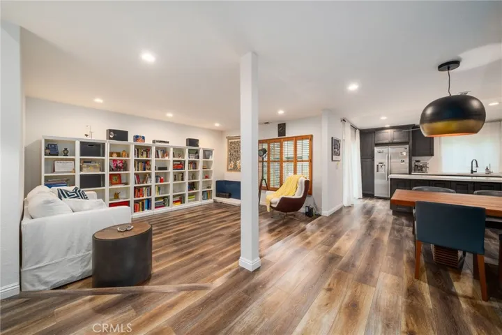 Living room, dining and kitchen