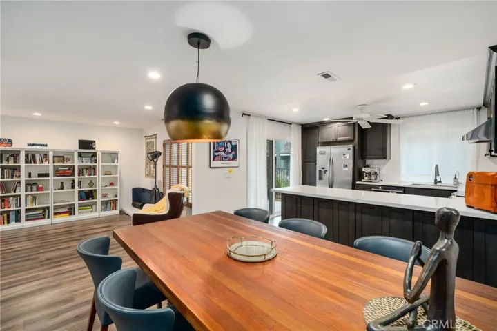 Dinning Room looking over sunken living room and the kitchen