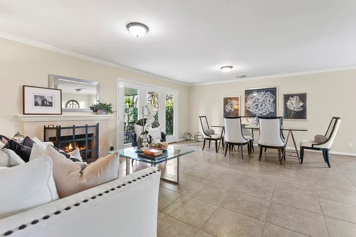 The downstairs has an open concept floorplan.
