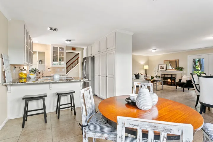 Open to the kitchen.