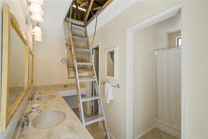 Stairs to attic storage