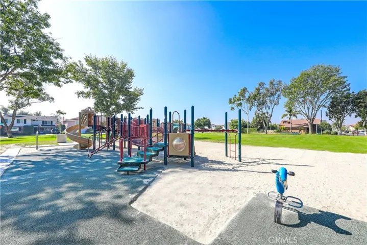 Heather Park with playground equipment and picnic benches for the families in College Park East~